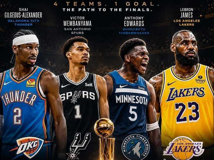 NBA次轮对阵:雷霆vs湖人 马刺vs森林狼 活塞vs骑士 尼克斯vs76人